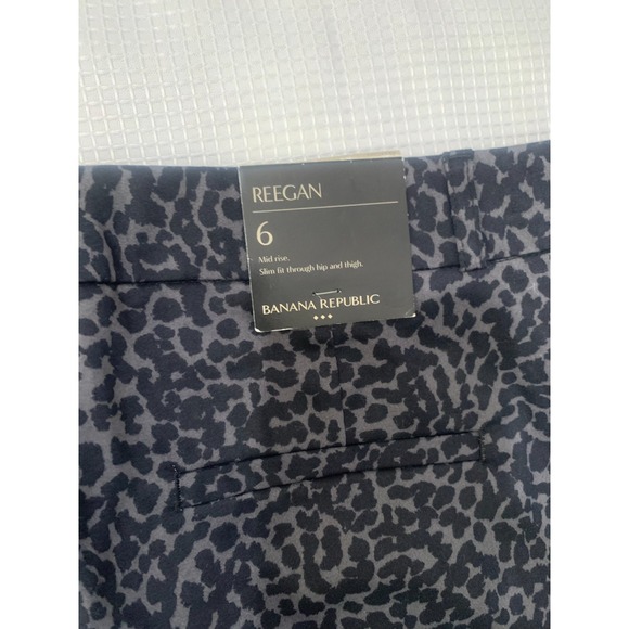 (H-230)Banana Republic Reegan Women's Pants Size 6 Leopard Print Mid Rise Slim F - Picture 7 of 7
